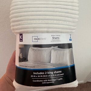 Mainstays White Corduroy King Pillow Shams